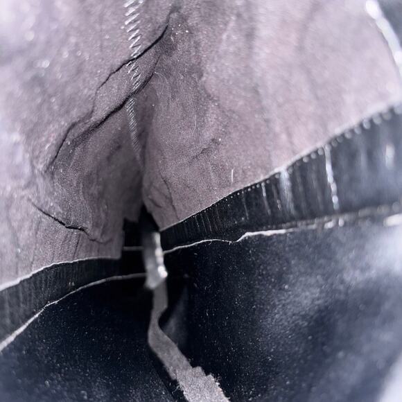 BCBGeneration Over the Knee Black Leather Boots Women’s 7 Lug Sole Stretch Tall - Picture 7 of 8